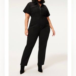 🚨FINAL SALE! PRICE IS FIRM🚨 Good American Black Straight Leg Denim Jumpsuit